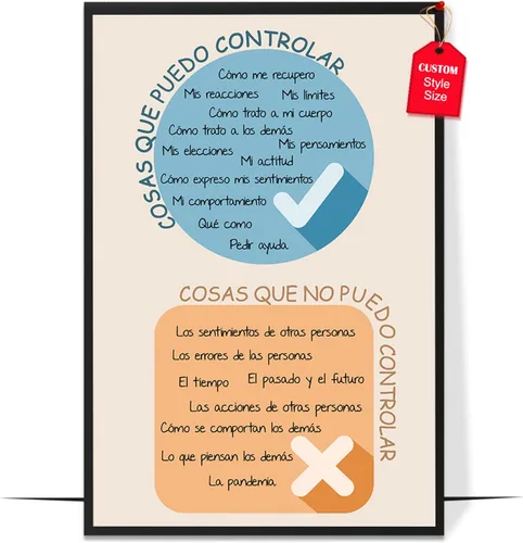 Miniatura 25 de LOLUIS Póster de salud mental, arte de terapia SEL, suministros educativos en español, decoración para escuela, aula y oficina