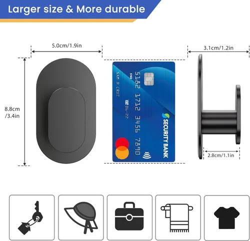Miniatura 3 de Aikzik Ganchos Adhesivos, Ganchos de Pared Extra Fuertes de Servicio Pesado de 26 Libras para Colgar Abrigo, Bata, Toalla, Correas y Collares