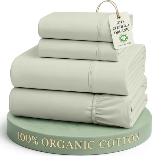 Miniatura 58 de Lane Linen Sábanas de cama tamaño Queen, juego de sábanas 100 % algodón orgánico, sábanas refrescantes suaves tamaño Queen, juego de sábanas Queen