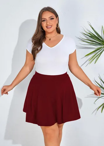 Miniatura 2 de Hanna Nikole - Minifalda básica para mujer, de talla extragrande, falda pantalón básica y versátil, de tenis, falda skater con bolsillos