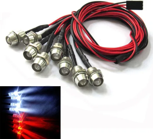 Miniatura 2 de ShareGoo - Kit de faros delanteros LED de 8 LED, accesorios compatibles con Traxxas HSP Tamiya Redcat RC4WD Axial SCX10 RC Car Truck Tank Crawler