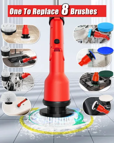 Miniatura 4 de Uniqwamo - Escobilla eléctrica giratoria compatible con batería Milwaukee 18V (batería no incluida), cepillo alimentado por batería de 1000 RPM