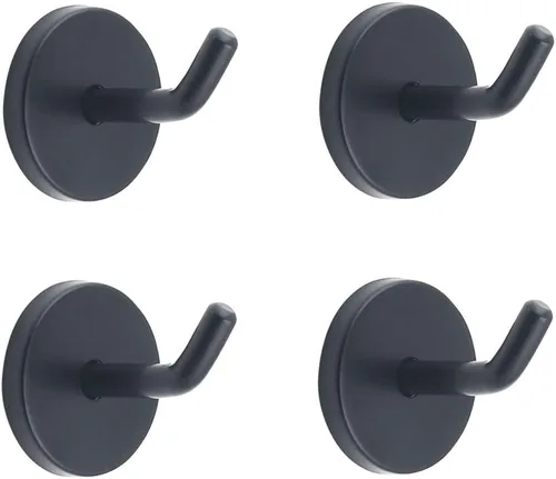 Gancho clásico negro de acero inoxidable resistente, gancho duradero para colgar batas, gancho de montaje en pared, toque perfecto para tu baño,