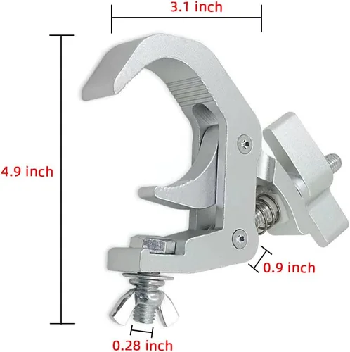 Miniatura 3 de Paquete de 4 ganchos de abrazadera de iluminación de escenario resistentes, abrazaderas de aluminio Premium Pro Truss para uso en trusses de 1.57 a