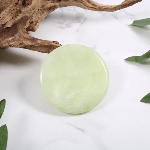 Miniatura 5 de Bememo 2 piezas de piedra de jade para extensión de pestañas de pegamento de pestañas redondas de jade verde para azulejos de pestañas adhesivas