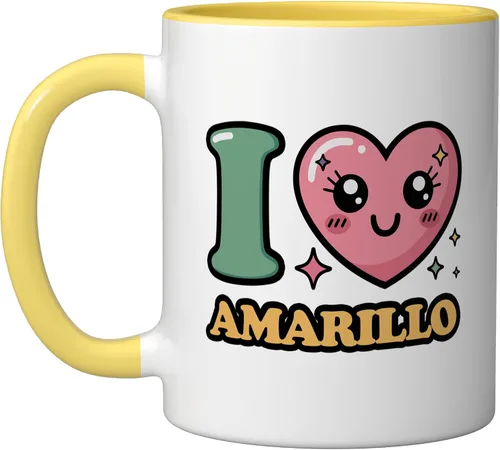 Miniatura 9 de I love Amarillo Ceramic Mug, Black/White