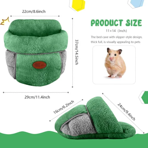 Miniatura 2 de YUEPET Cama de conejillo de indias, cueva de abrazo, forro polar cálido, ropa de cama acogedora para la casa, cojín para dormir, jaula nido