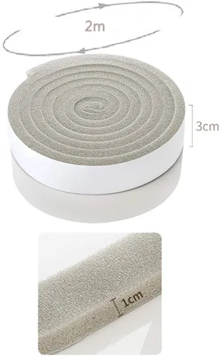 Miniatura 7 de Cinta autoadhesiva de goma para puerta y ventana, tira de sellado de espuma, anticolisión, a prueba de sonido, a prueba de polvo, resistente al