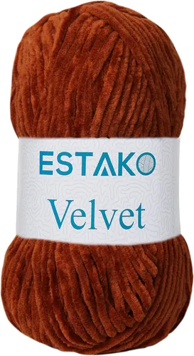 Miniatura 62 de Estako Manta de felpilla de terciopelo amigurumi para tejer y tejer, súper voluminosa, 3.53 oz (132 yardas) (1710 - naranja)