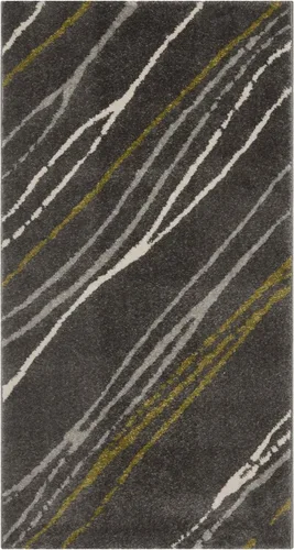 SAFAVIEH Porcello Collection PRL3728B - Alfombra decorativa moderna abstracta que no desprende pelusa para sala de estar o dormitorio, color gris