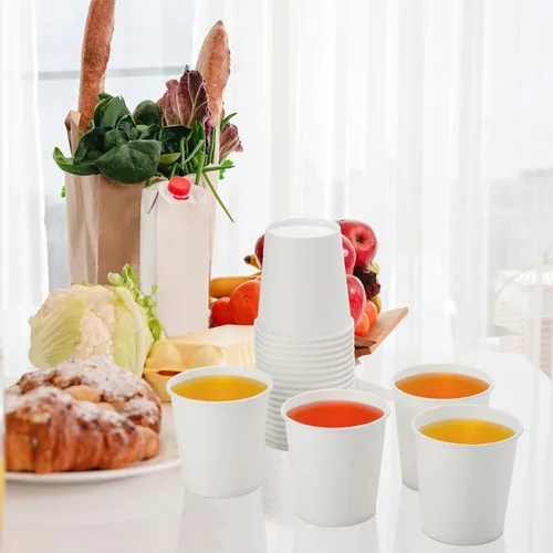 Miniatura 7 de Tebery Paquete de 300 tazas de café de papel blanco desechables de 6 onzas para agua, jugo, café o té