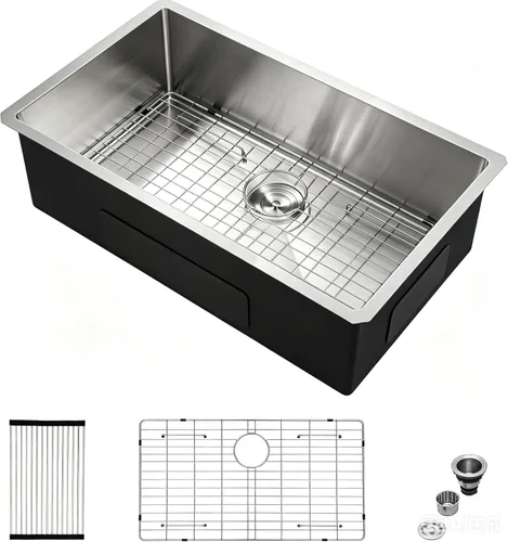 Miniatura 10 de Mocoloo Fregadero de barra de montaje inferior de 15 pulgadas, fregadero de cocina pequeño de 15 x 15 pulgadas, calibre 18, de acero inoxidable