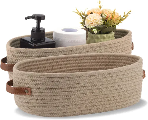 Miniatura 10 de Cesta para Inodoro, Cesta de Almacenamiento Tejida para la Parte Superior del Tanque del Inodoro, Decoración del Hogar Estilo Granja, Cestas