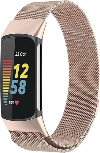 Miniatura 14 de Bandas de malla metálica para Fitbit Charge 5/Charge 6 Band para mujeres y hombres, correas ajustables de acero inoxidable de repuesto para Charge