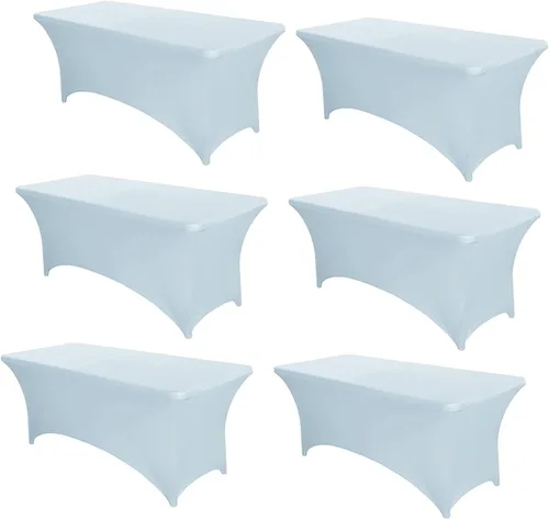Miniatura 41 de PTC21B - Juego de 6 manteles elásticos de 6 pies, color negro, rectangular, ajustable, lavable, de elastano, para fiestas, bodas, cócteles