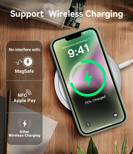 Miniatura 8 de AOTESIER Compatible con iPhone 14 Plus Funda, Silicona de Grado Alimenticio de Cuerpo Completo Resistente al Desgaste, Protección Anticaídas