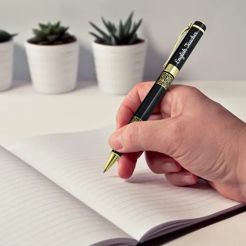 Miniatura 6 de Personalized pens & Gel pens with your Names Company Names, Office Gift Pen Set, with Pen Box Gift for Colleague Teachers Friends Business Wood