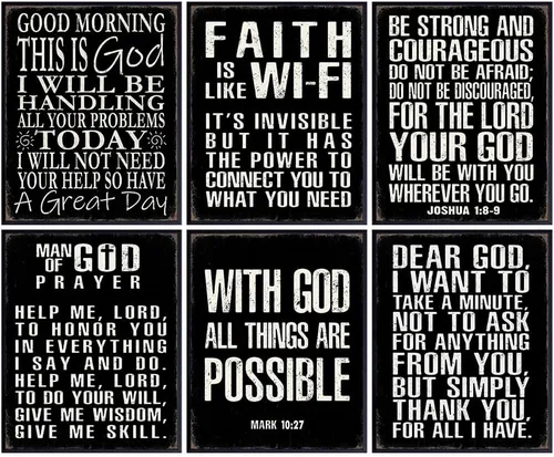 Póster motivacional para decoración de pared religiosa, citas inspiradoras de 8 x 10 pulgadas, arte de pared cristiano, regalos católicos,