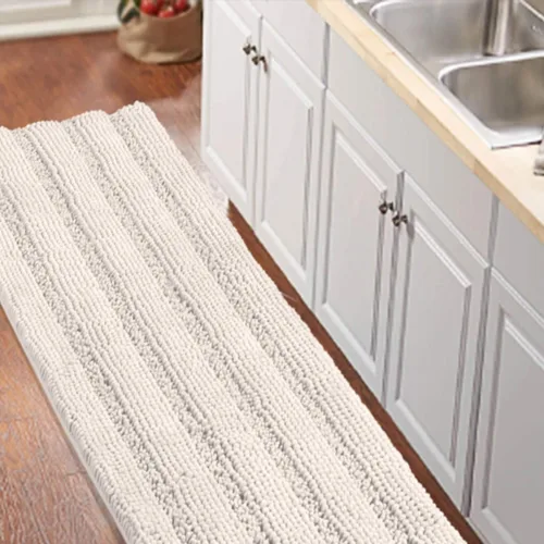 Miniatura 126 de Turquoize Alfombras de Baño de Chenilla Peludas Alfombra de Baño Antideslizante Gruesas Alfombras Peludas para Baño Chenilla Juego de Alfombra