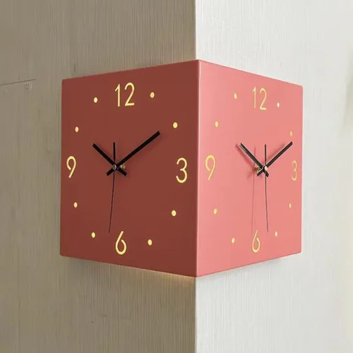 Miniatura 8 de KYOFIS Reloj de pared Corne de doble cara, reloj de pared de esquina luminoso con sensor con escala numeral, funciona con pilas, reloj de pared Azul