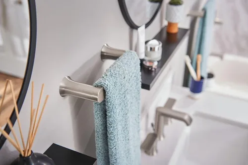 Miniatura 3 de Moen Genta LX - Toallero moderno para cocina o baño, 6.8 pulgadas, níquel cepillado, BH3886BN