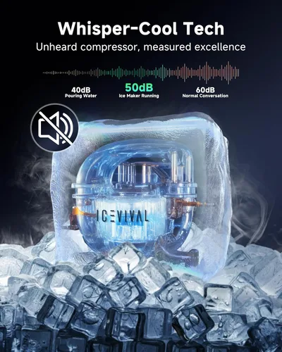 Miniatura 8 de Máquina de hielo comercial, 100 libras/día, 45 cubos en 11 minutos, máquina de hielo debajo del mostrador con almacenamiento de 33 libras, plateado