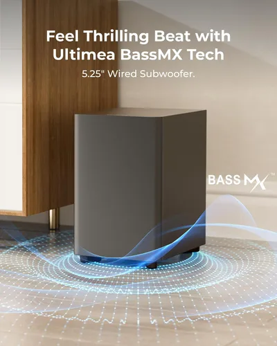 Miniatura 5 de ULTIMEA Barra de sonido envolvente de 7.1 canales para Smart TV, con 4 altavoces envolventes, potencia máxima de 330 W, barra de sonido envolvente