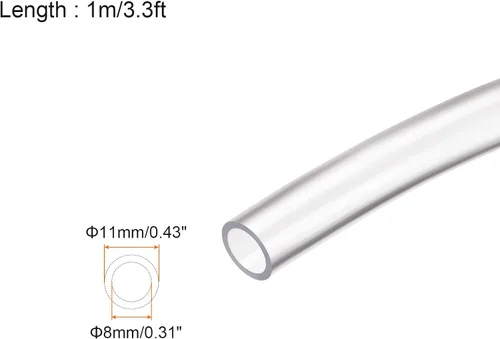 Miniatura 2 de Tubo de plástico flexible de PVC transparente, [para transferencia de agua de bomba, tanque de peces, acuario] - 0.315 in x 0.433 in/3.3 ft
