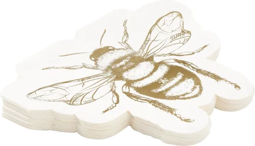 Miniatura 4 de Honecomb Hive - Servilletas de almuerzo troqueladas de lámina dorada, 20 unidades (TW7-25361) (paquete de 2)