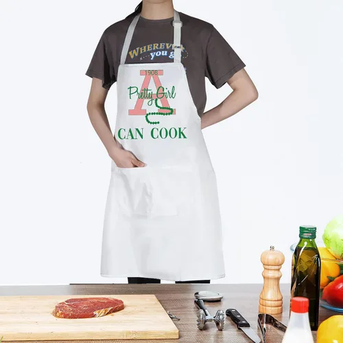 Miniatura 4 de WZMPA Delantal de cocina para hermandad de mujeres, regalo para niñas, linda niña, puede cocinar, delantal ajustable para cocinar, hornear y asar