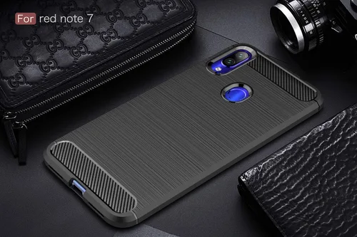 Miniatura 2 de Funda compatible con Xiaomi Redmi Note 7, fibra de carbono absorción de choque Slim Case (negro)