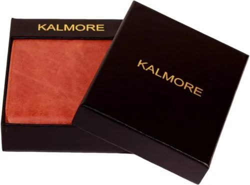 Miniatura 8 de KALMOR Cartera de bolsillo plegable de cuero para hombre con bloqueo RFID extra delgada con ventana de identificación