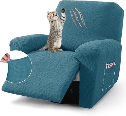 Miniatura 13 de ZNSAYOTX 2026 Funda elástica para sillón reclinable de 3 piezas (61 cm-94 cm) Fundas súper suaves para silla reclinable con bolsillo grande y lazos