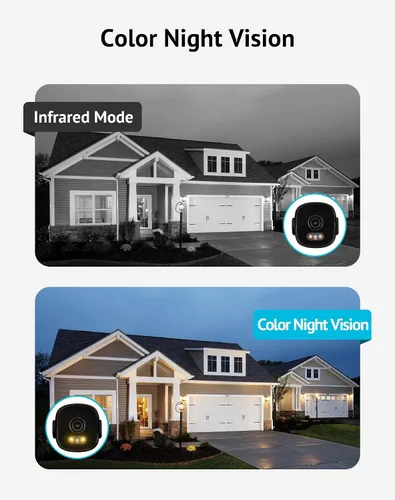 Miniatura 5 de LaView Cámara de seguridad 2K para exteriores con visión nocturna a color, cámaras con cable de 3MP para seguridad del hogar, cámara impermeable