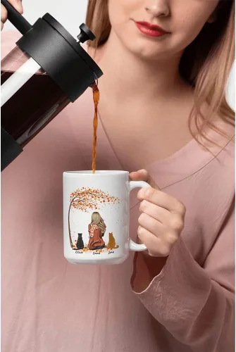 Miniatura 3 de Gossby Taza personalizada con texto en inglés "Being a Cat Mom", regalo personalizado para mujeres con diseño, nombre, raza de gato, cumpleaños, día