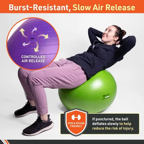 Miniatura 5 de Body Sport Slow Release Pregnancy Exercise Ball with Pump for Home & Gym - Exercise Equipment for Yoga, Pilates, Stability, Pregnancy, and Core