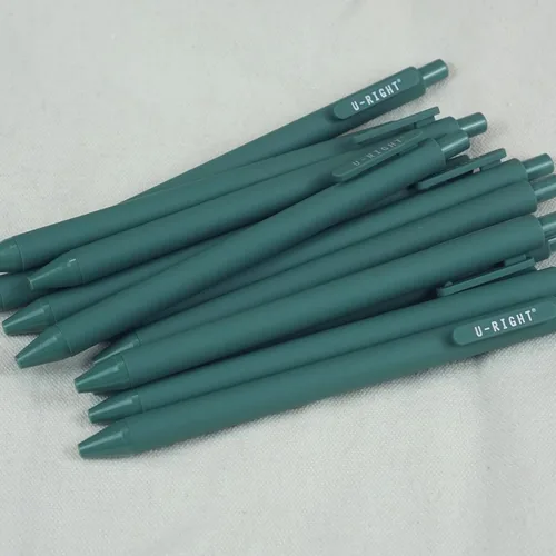 Miniatura 3 de U-RIGHT 12 piezas de bolígrafos de tinta de gel, tinta negra de 0.5 mm, punta fina, escritura suave, bolígrafos bonitos para oficina y escuela Verde