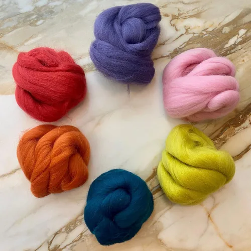 Miniatura 3 de Revolution Fibers Top de lana teñida Colección Shetland de fibras para manualidades Perfecto para spinning, fieltro de aguja, fieltro húmedo