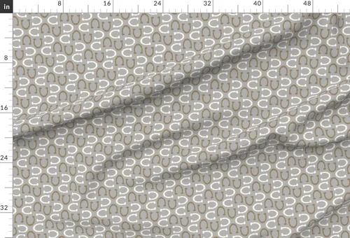 Miniatura 2 de Spoonflower Tela - Gris Caballo Vaquero Western Cowgirl Lucky Impreso en tela de gasa Fat Quarter - Costura Ropa de moda Vestidos Decoración