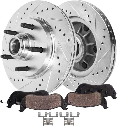 Miniatura 10 de Detroit Axle - Kit de freno delantero para Chevrolet Trailblazer GMC Envoy Buick Rainier Isuzu Ascender Olds Bravada Saab 9-7X, repuesto