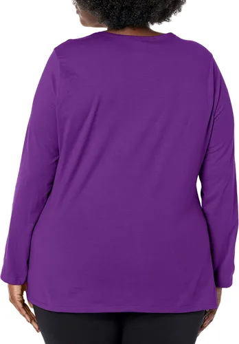 Miniatura 2 de Just My Size - Camiseta JMS de algodón de manga larga para mujer talla grande talla grande cuello redondo