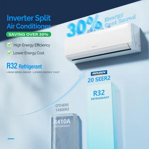 Miniatura 3 de ROVSUN Aire acondicionado y calentador mini split habilitado para Wifi de 9000 BTU con inversor, 20 SEER2 de ahorro de energía 115 V, unidad de CA