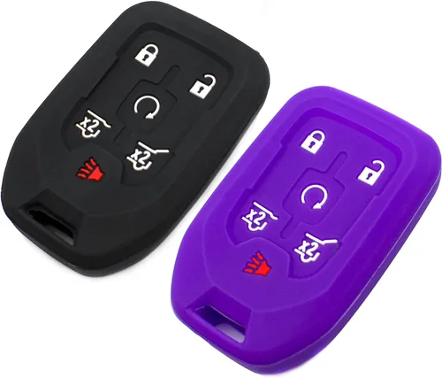 Miniatura 7 de Funda de silicona para llavero para Chevy Chevrolet Tahoe Suburban 3500 HD GMC Terrain Yukon XL 1500 GM Smart 6 botones Accesorios para automóvil