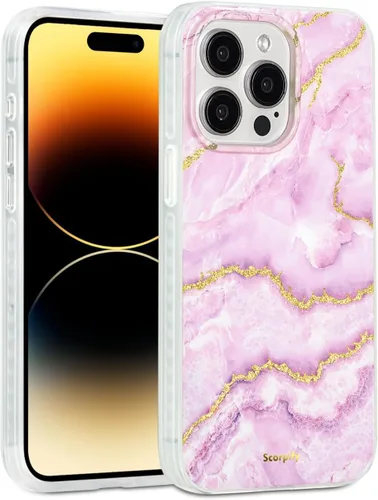 Miniatura 55 de SCORPIFY Funda para iPhone 15 Pro Max [Compatible con MagSafe] con Diseño de Estampado de Leopardo Guepardo Negro Mate, Linda Funda Magnética