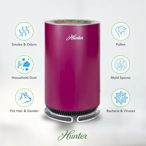 Miniatura 4 de Hunter HP125 AirX EcoSilver HEPA - Purificador de aire digital para habitaciones pequeñas, color gris