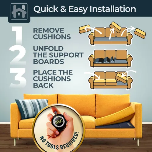 Miniatura 4 de Golden Home Essentials Soporte de sofá resistente para cojines caídos, tablero de cojín de sofá extra ancho de 21.5 x 72 pulgadas, tablero