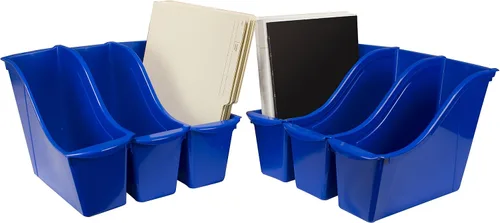 Miniatura 7 de Storex Papelera pequeña para libros, organizador de plástico entrelazado para el hogar, la oficina y el espacio de trabajo, color negro, paquete