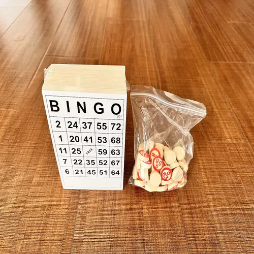 Miniatura 5 de SEETOOOGAMES Juego de bingo de madera vintage, 120 tarjetas de números de bingo y 75 ajedrez