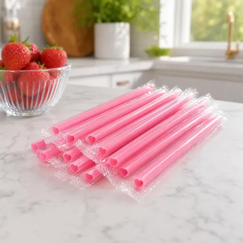 Miniatura 3 de 100 popotes en forma de corazón rosa, lindos popotes de plástico desechables para el día de San Valentín, cóctel, fiesta de cumpleaños, despedida