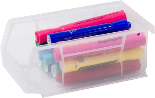 Miniatura 11 de Paquete de 24 contenedores colgantes de plástico 30220 de Akro-Mils, apilables, 7 x 4 x 3 pulgadas, color negro Azul